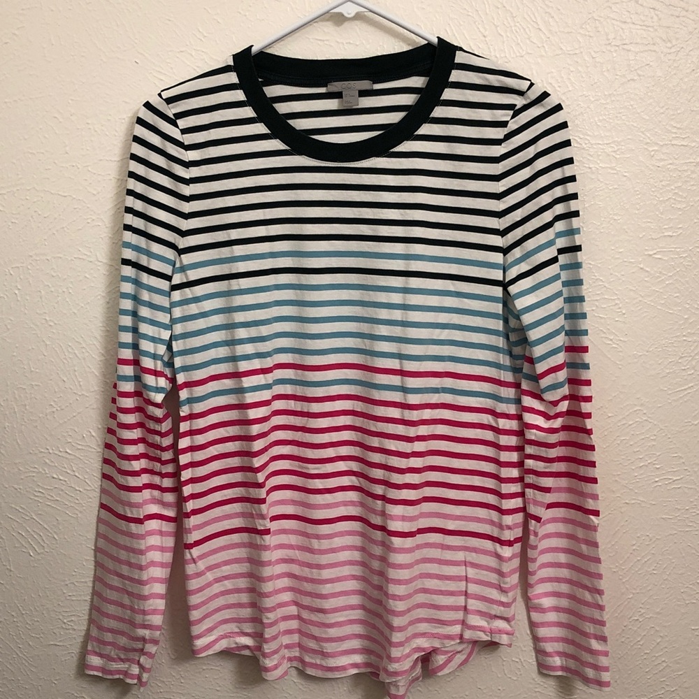 COS Red, Blue,Pink and White Striped Top
